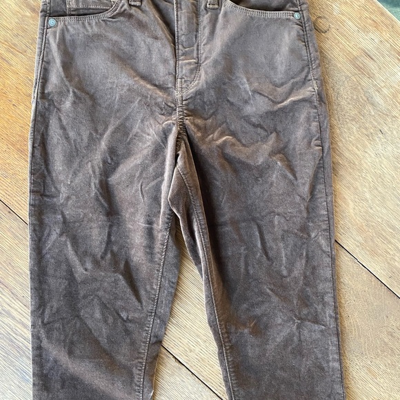 Banana Republic Coconut Brown Soft Velvet High Rise Flare Long Pants - Picture 8 of 11